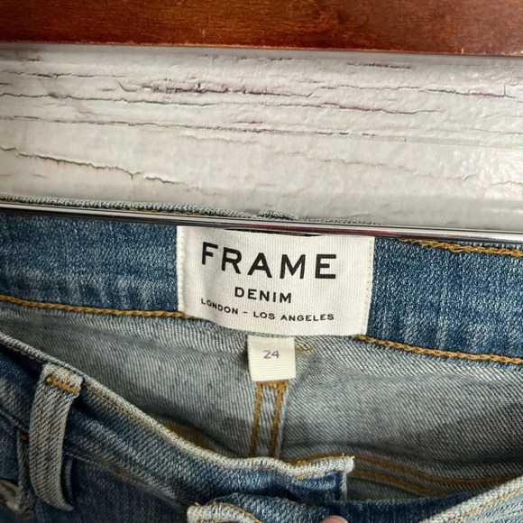 Frame Le  High Straight Jeans distressed size 24 - Picture 8 of 9